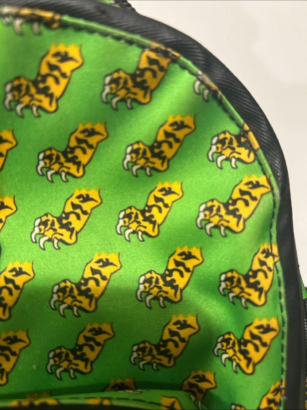 Rare Marc By Marc Jacobs Green Backpack with Yellow Tiger Print